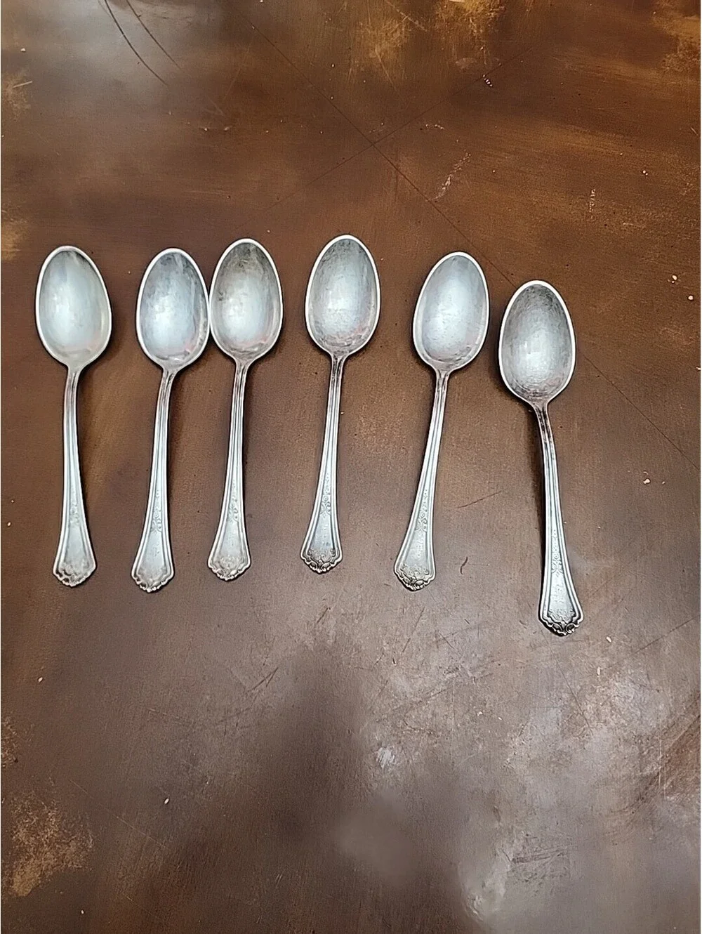 REED & BARTON Silverplate 6 Patterned Handles 8.25